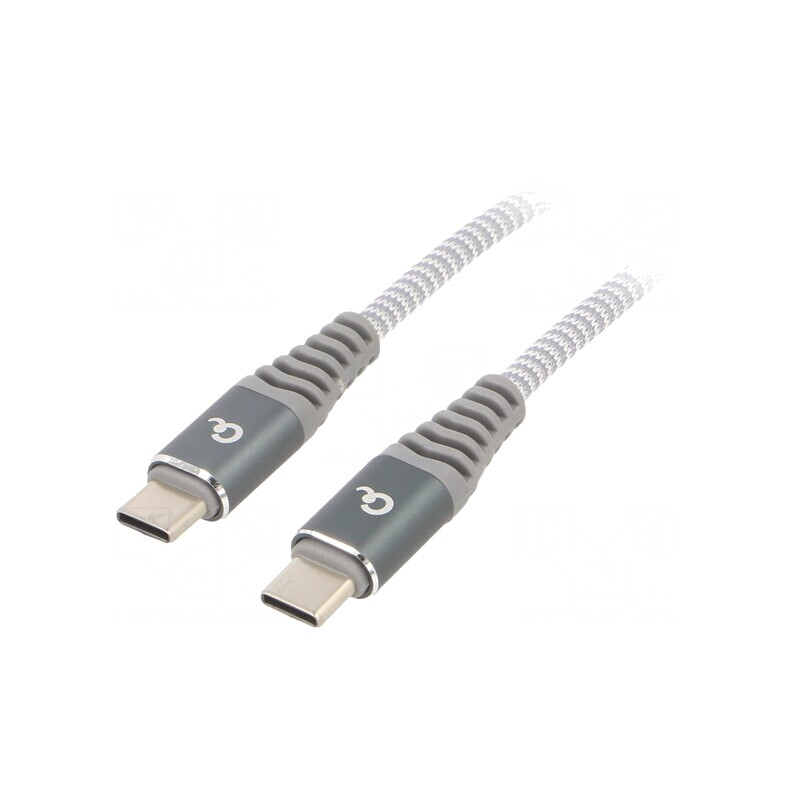 Cablu USB C 1.5m Alb-Gri 60W | Electronic-mag.ro | Componente Electronice