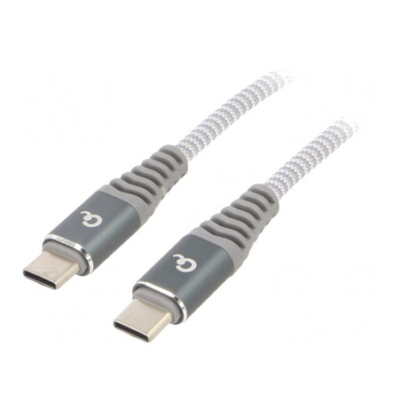 Cablu USB C 1.5m Alb-Gri 60W | Electronic-mag.ro | Componente Electronice