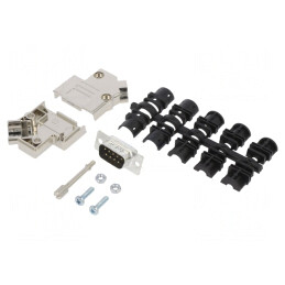 Conector D-Sub 9 Pin Tată Unghi 45° Lipire Cablu Gold | Electronic-mag.ro | Componente Electronice