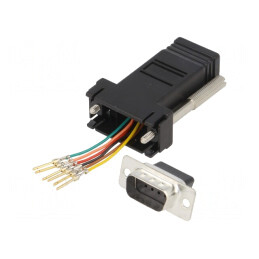 Adaptor D-Sub 9pin Tată la RJ11 Soclu | Electronic-mag.ro | Componente Electronice