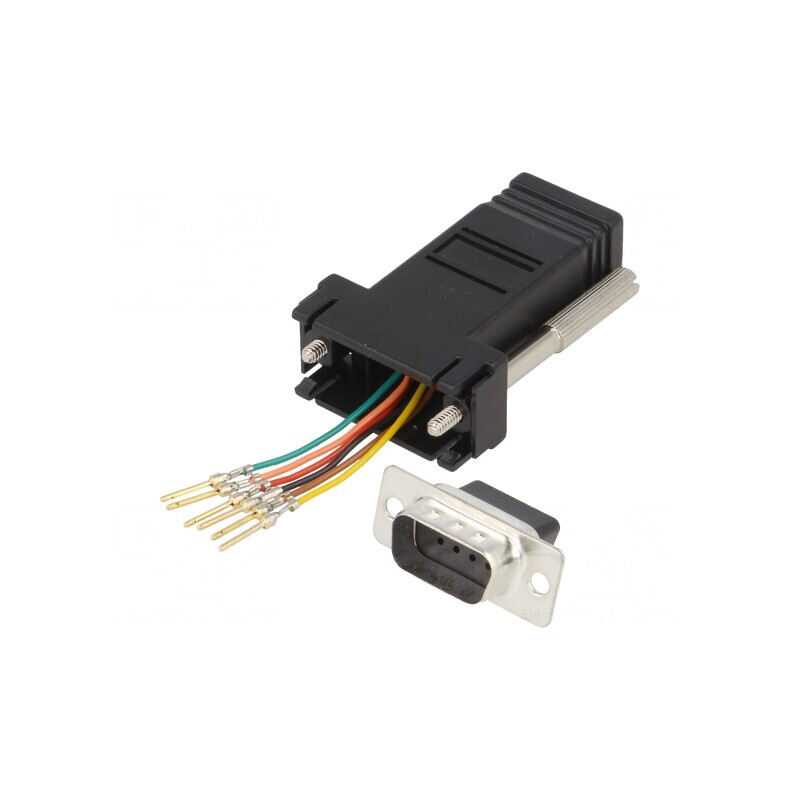 Adaptor D-Sub 9pin Tată la RJ11 Soclu | Electronic-mag.ro | Componente Electronice