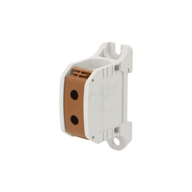 Terminal de Îmbinare pentru Șine 50mm2 1 Pista 2 Borne Maro | Electronic-mag.ro | Componente Electronice