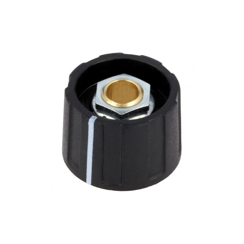 Buton rotativ negru cu indicator ABS Ø6mm Ø23x15,5mm | Electronic-mag.ro | Componente Electronice