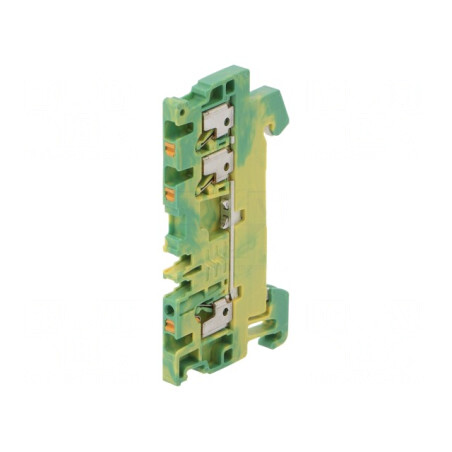Conector Șine 1,5mm2 3 Borne Galben-Verde | Electronic-mag.ro | Componente Electronice