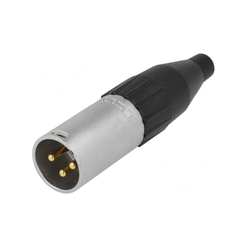 Mufă XLR 3 PIN Dreptă pe Cablu Contacte Alamă | Electronic-mag.ro | Componente Electronice