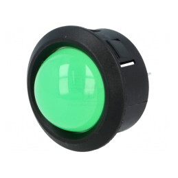 Lampă de control LED verde convex 25,65mm pentru PCB plastic | Electronic-mag.ro | Componente Electronice