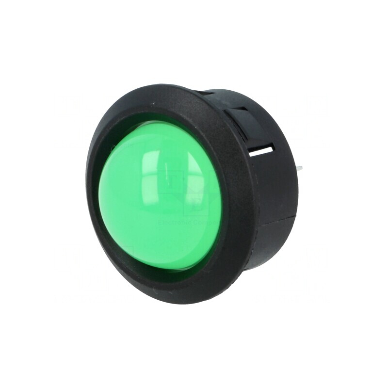 Lampă de control LED verde convex 25,65mm pentru PCB plastic | Electronic-mag.ro | Componente Electronice