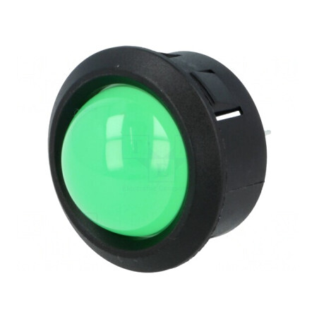 Lampă de control LED verde convex 25,65mm pentru PCB plastic | Electronic-mag.ro | Componente Electronice