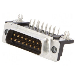 Conector D-Sub 15-Pin Tată 90° THT UNC 4-40 AMPLIMITE | Electronic-mag.ro | Componente Electronice