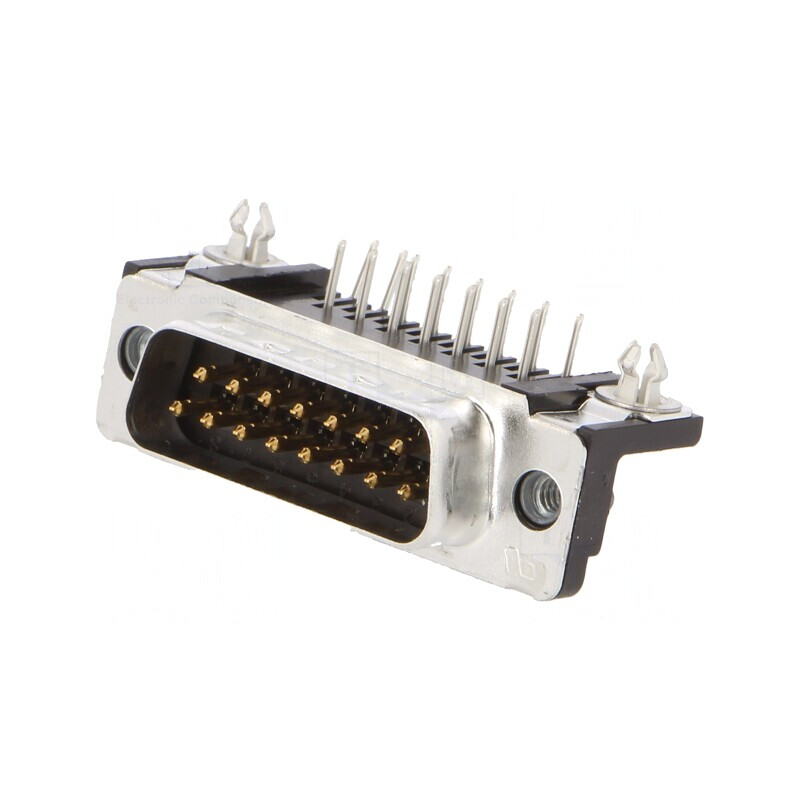 Conector D-Sub 15-Pin Tată 90° THT UNC 4-40 AMPLIMITE | Electronic-mag.ro | Componente Electronice