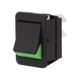 Comutator On-Off 16A 250V Negru-Verde | Electronic-mag.ro | Componente Electronice