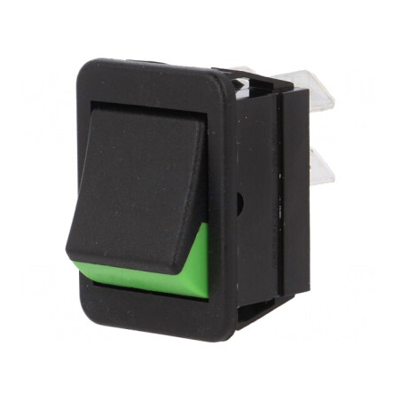 Comutator On-Off 16A 250V Negru-Verde | Electronic-mag.ro | Componente Electronice