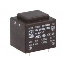 Transformator Încapsulat 3VA 230V 6V PCB | Electronic-mag.ro | Componente Electronice