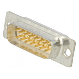 D-Sub 15-Pin Mufă Tată Aurită pentru Lipire pe Cablu | Electronic-mag.ro | Componente Electronice