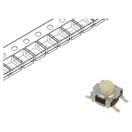 Microîntrerupător TACT SPST-NO 32VDC SMT IP57 | Electronic-mag.ro | Componente Electronice