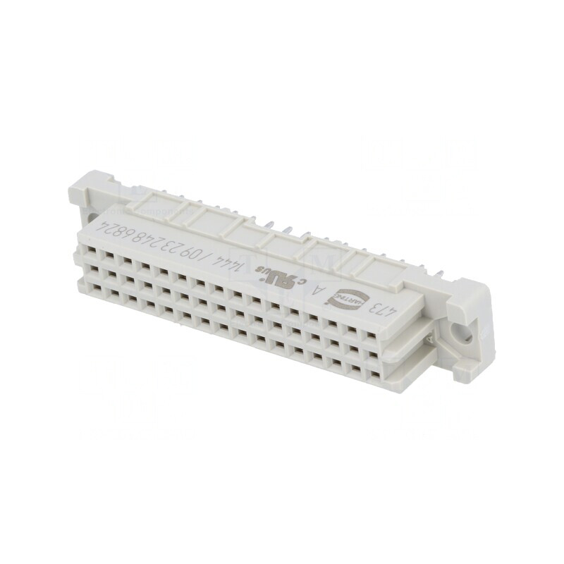Mufă DIN 41612 tip 2C mamă 48 PIN THT aurit 2A | Electronic-mag.ro | Componente Electronice