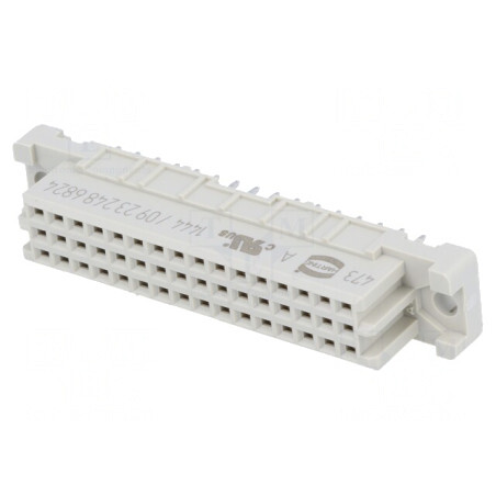 Mufă DIN 41612 tip 2C mamă 48 PIN THT aurit 2A | Electronic-mag.ro | Componente Electronice