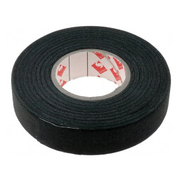 Bandă Textilă Neagră 19mm x 25m | Electronic-mag.ro | Componente Electronice