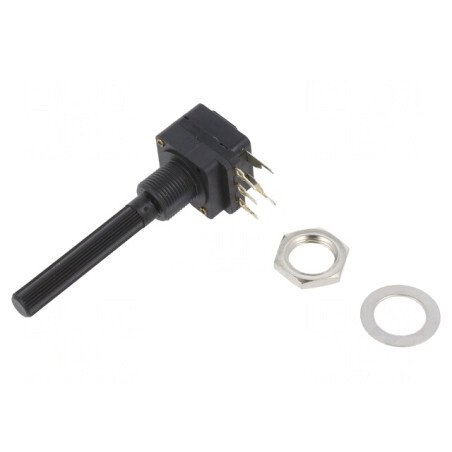 Potentiometru Axial 50kΩ 200mW THT 6mm Plastic Mono Cărbune | Electronic-mag.ro | Componente Electronice