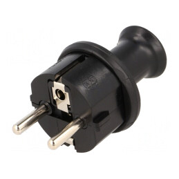 Conector alimentare AC tată 230V 16A negru | Electronic-mag.ro | Componente Electronice