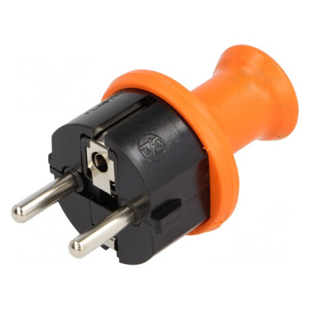 Conector Alimentare AC 2P PE 230V 16A Portocaliu | Electronic-mag.ro | Componente Electronice