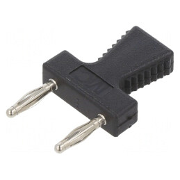 Conector banană 2mm stacabil negru 10A 60VDC