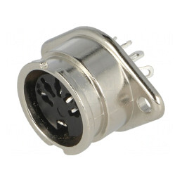 Soclu DIN mamă 5 pini 180° drept lipire | Electronic-mag.ro | Componente Electronice