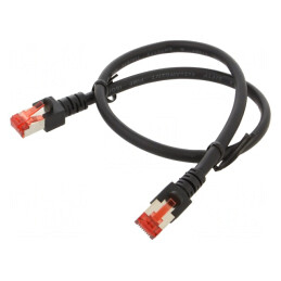 Patch Cord S/FTP Cat6 LSZH Negru 0.5m | Electronic-mag.ro | Componente Electronice