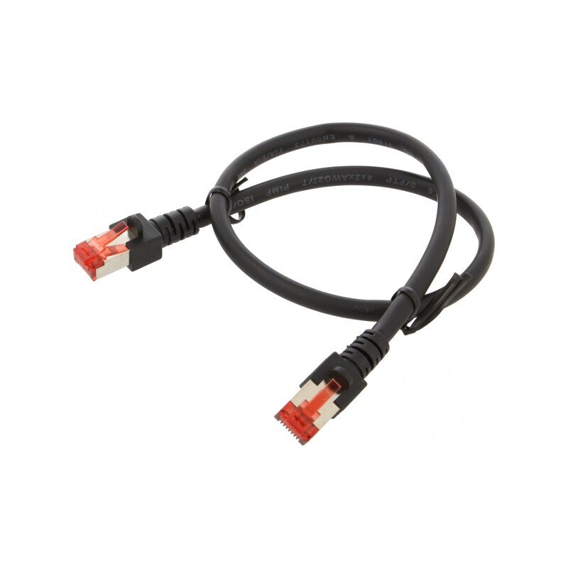 Patch Cord S/FTP Cat6 LSZH Negru 0.5m | Electronic-mag.ro | Componente Electronice