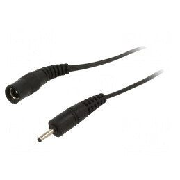 Cablu DC Negru 2x0,5mm2 Cu Mufă și Soclu Drept | Electronic-mag.ro | Componente Electronice