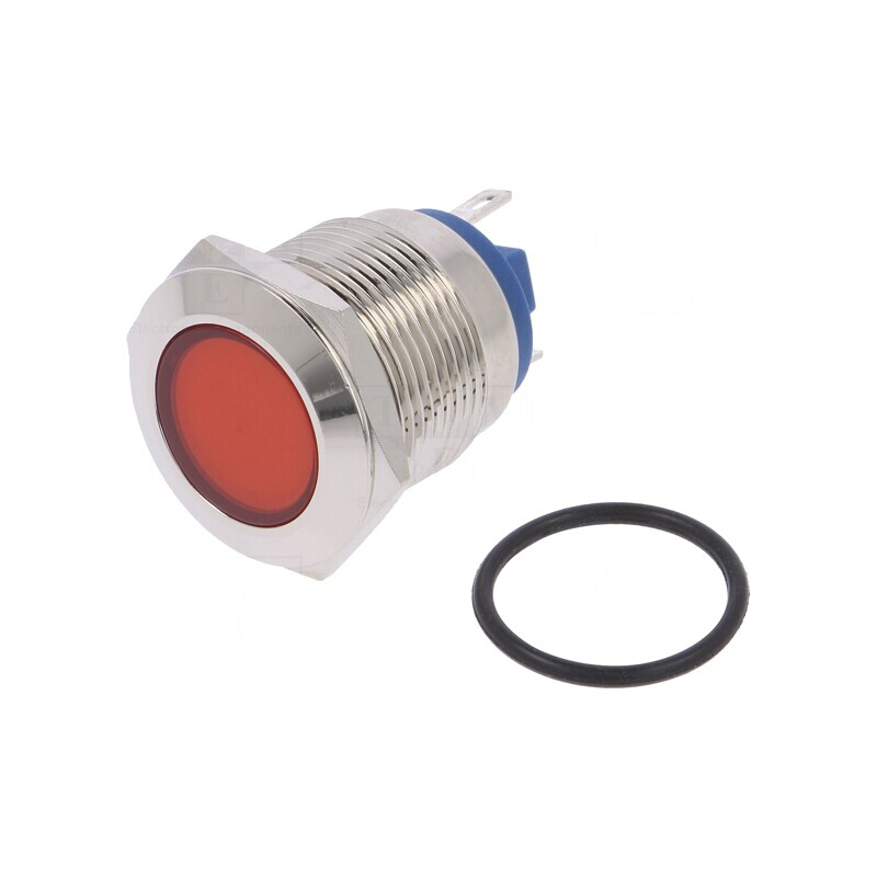 Lampă LED plată roşie 12V Ø19mm alamă | Electronic-mag.ro | Componente Electronice Lampă LED plată roşie 12V Ø19mm alamă | Electronic-mag.ro | Componente Electronice