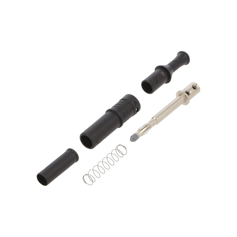 Mufă Banană 4mm 36A 600VAC Neagră | Electronic-mag.ro | Componente Electronice