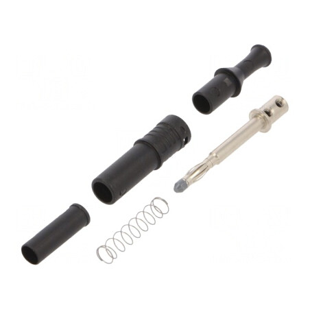 Mufă Banană 4mm 36A 600VAC Neagră | Electronic-mag.ro | Componente Electronice