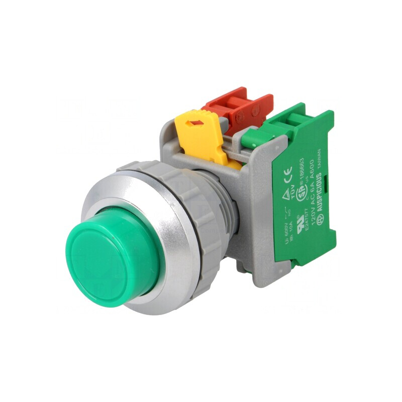 Comutator apăsare 30mm 1NC/NO | Electronic-mag.ro | Componente Electronice