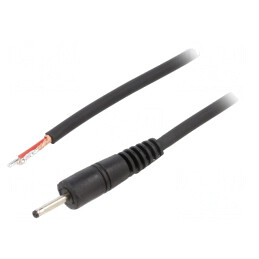 Cablu 1x1mm2 DC 2,35/0,7 Mufă Drept Negru 1,5m | Electronic-mag.ro | Componente Electronice