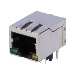 Soclu RJ45 8p8c Ecranat cu LED | Electronic-mag.ro | Componente Electronice