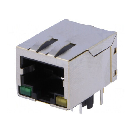 Soclu RJ45 8p8c Ecranat cu LED | Electronic-mag.ro | Componente Electronice