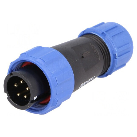 Mufă SP13 Tată 5 PIN IP68 5A Lipire pe Cablu 180V | Electronic-mag.ro | Componente Electronice