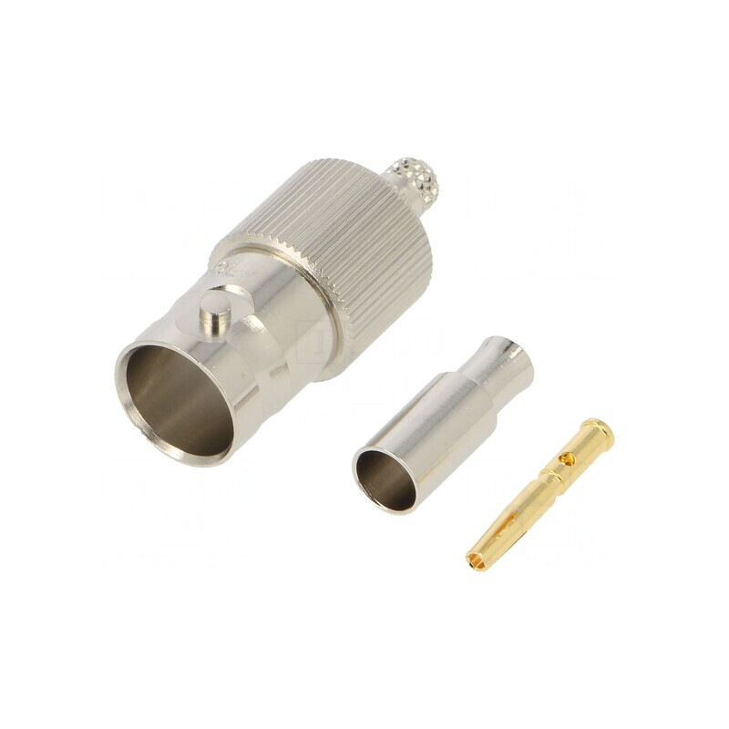 Mufă BNC Mamă Crimpată 75Ω Aurită | Electronic-mag.ro | Componente Electronice Mufă BNC Mamă Crimpată 75Ω Aurită | Electronic-mag.ro | Componente Electronice