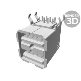 Soclu USB A unghi 90° duble aurit | Electronic-mag.ro | Componente Electronice