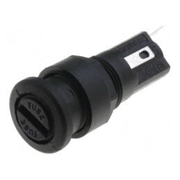 Clema siguranțe cilindrice 5x20mm 250V neagră pe panou | Electronic-mag.ro | Componente Electronice