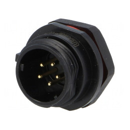 Soclu SP13 tată 5 PIN IP68 5A pentru panou | Electronic-mag.ro | Componente Electronice