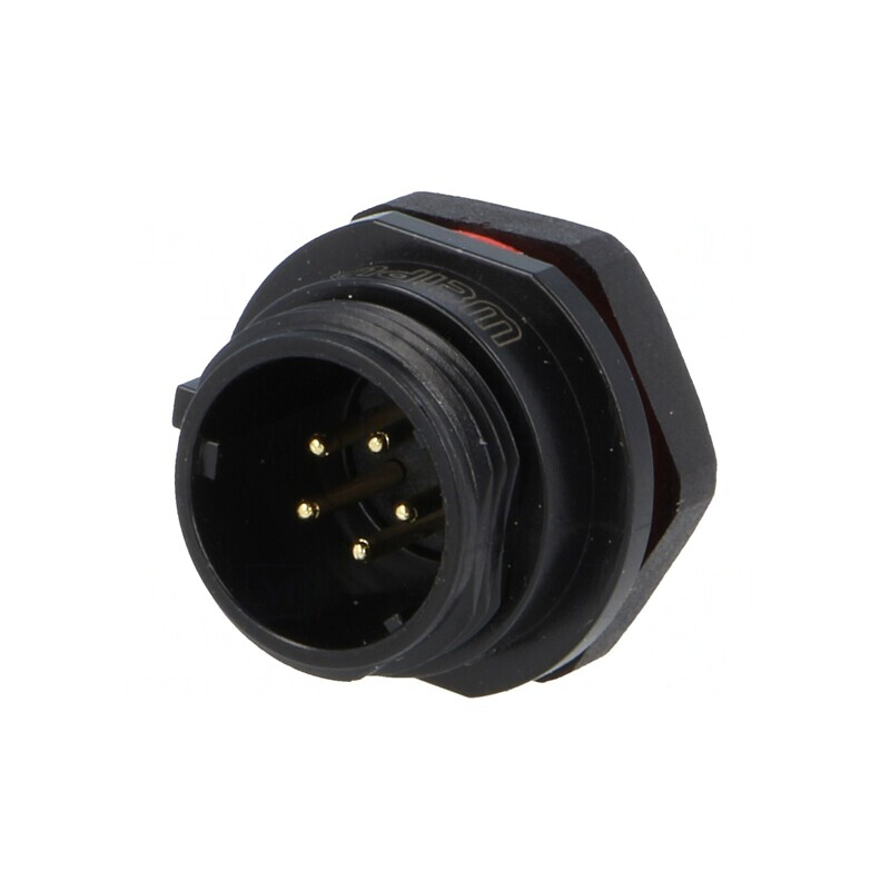 Soclu SP13 tată 5 PIN IP68 5A pentru panou | Electronic-mag.ro | Componente Electronice