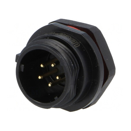 Soclu SP13 tată 5 PIN IP68 5A pentru panou | Electronic-mag.ro | Componente Electronice