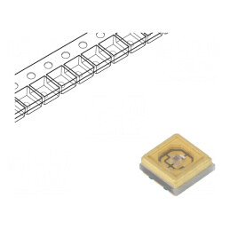 LED; UV-C; 3535; 120°; 80mA; λd: 270÷280nm; 4,6÷7,4V; SMD