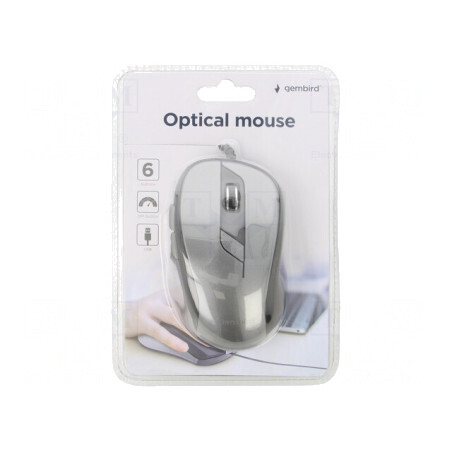 Mouse Optic Negru-Gri USB cu 6 Butoane și Cablu 1.35m | Electronic-mag.ro | Componente Electronice