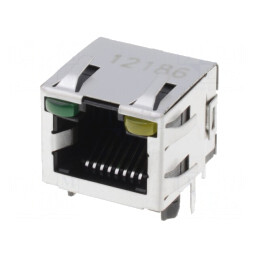 Soclu RJ45 Cat 5 Ecranat cu LED | Electronic-mag.ro | Componente Electronice