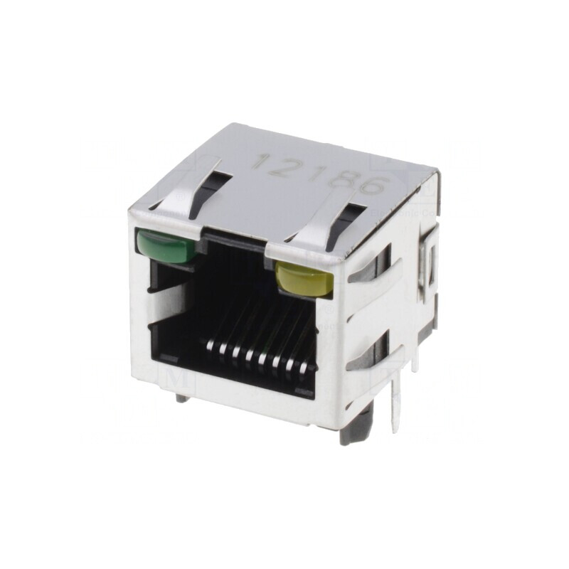 Soclu RJ45 Cat 5 Ecranat cu LED | Electronic-mag.ro | Componente Electronice