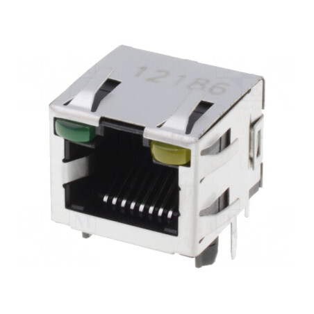 Soclu RJ45 Cat 5 Ecranat cu LED | Electronic-mag.ro | Componente Electronice