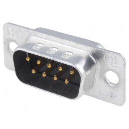 Conector D-Sub 9 pini mufă tată lipire placare aurită | Electronic-mag.ro | Componente Electronice